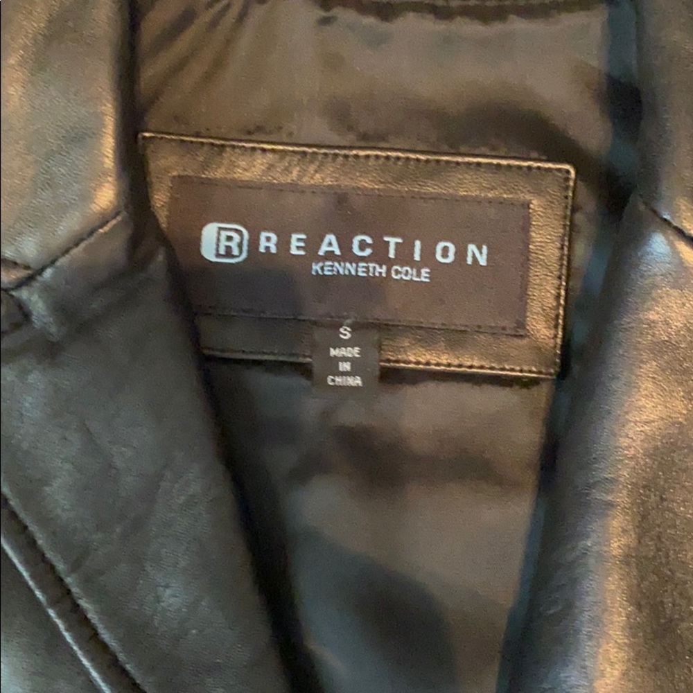 Kenneth Cole Reaction black leather jacket - Picture 2 of 14